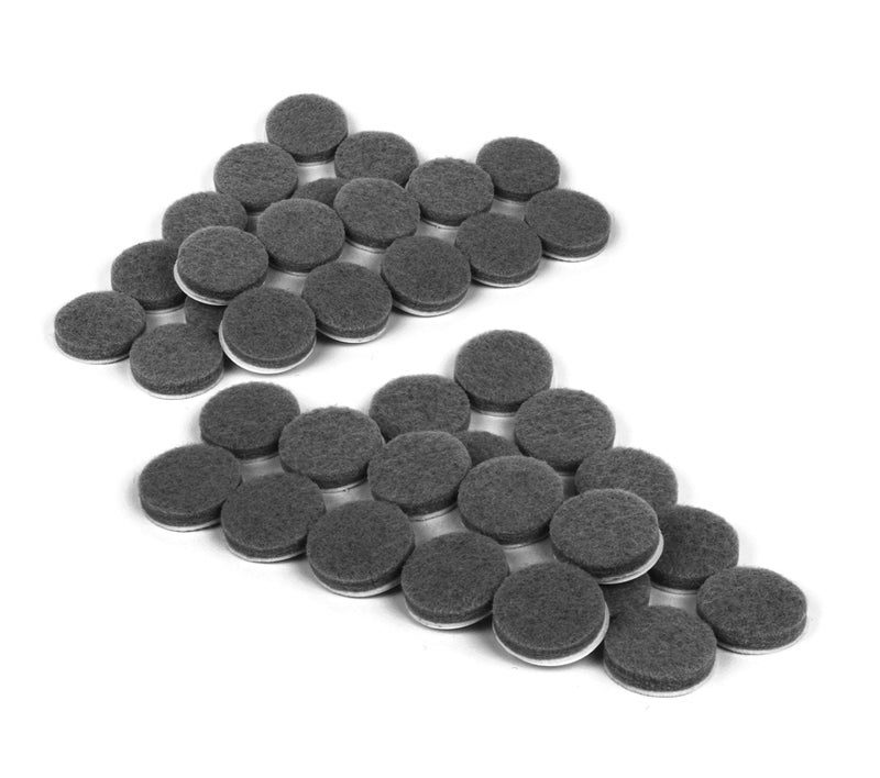 Slipstick وسادات أثاث من الصوف الفاخر من سليبستيك / واقيات الأرضيات (حزمة قيمة بحجم 1 بوصة دائرية) تشمل 40 وسادة ثقيلة من اللباد لأرجل الكراسي مع لاصق ذاتي، رمادي، CB115 - Image 2